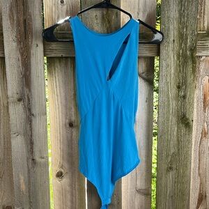 Silky body suit with slit